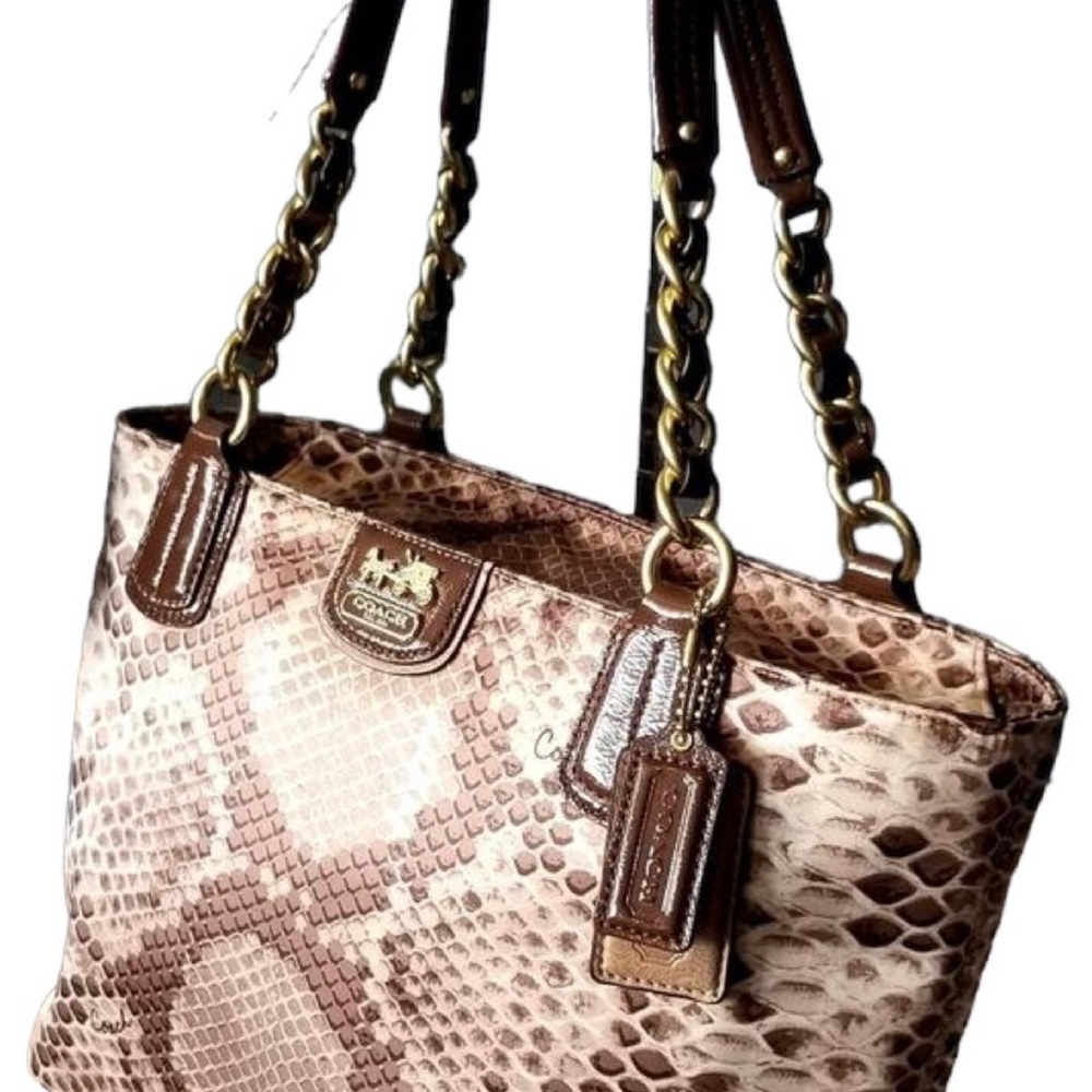 Coach Madison Python Sateen Shoulder Bag #20482 - image 2